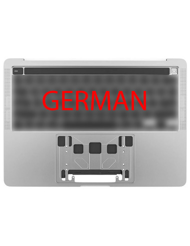 German top case two ports for MacBook Pro 13" Retina Touch Bar (A2289, 2020), Silver