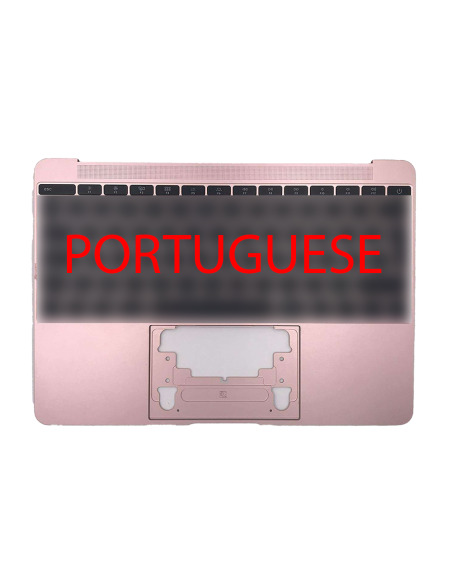 Toppdeksel (top case) Portugisisk til MacBook 12" Retina (A1534, 2016-2017), Rosegull