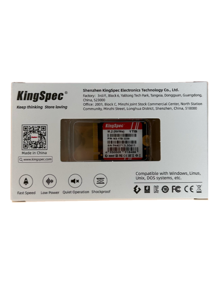 SSD M.2 NVME PCle Gen 3×4, NVMe 1.3 KingSpec 1To NX-1TB (2230) - 8