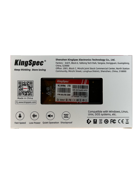 SSD M.2 NVME 2280 PCle Gen 3×4, NVMe 1.3 KingSpec 2To NX-2TB (2280) - 7