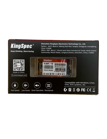 SSD M.2 SATA KingSpec 1To NT-1TB (NGFF 2242) - 7
