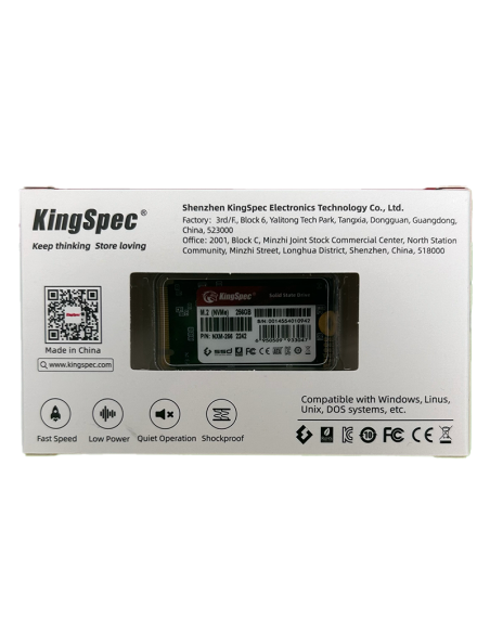 SSD M.2 NVME 2242 PCle Gen 3×4, NVMe 1.3 KingSpec 256Go NXM-256GB (2242) - 7