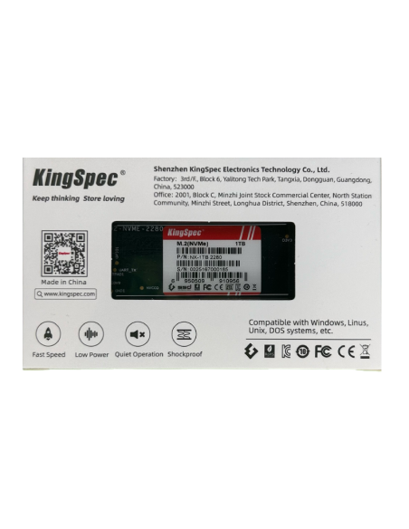 SSD M.2 NVME 2280 PCle Gen 3×4, NVMe 1.3 KingSpec 1To NX-1TB (2280) - 9