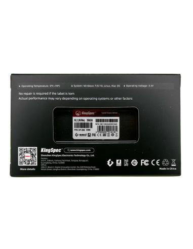 SSD M.2 NVME 2280 PCle Gen 4×4, NVMe 1.4 KingSpec 256Go XF-256GB (2280)