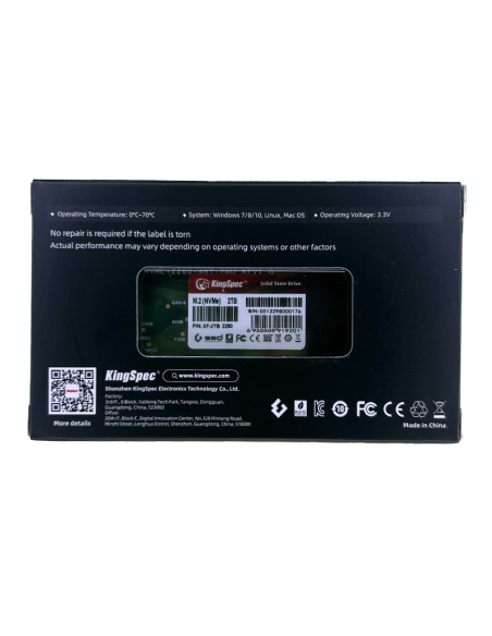 SSD M.2 NVME 2280 PCle Gen 4×4, NVMe 1.4 KingSpec 2To XF-2TB (2280) - 7