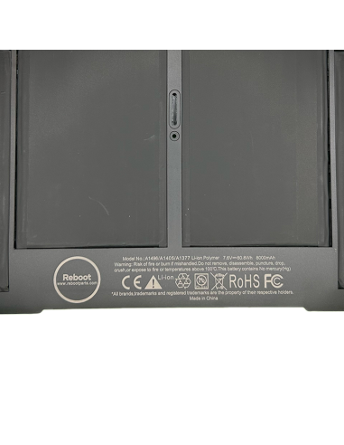 Batterie MacBook Air 13" 2010/2017 A1377/A1405/A1496/A1369/A1466 7200mAh (Std) - 3