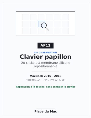 Kit de réparation touches de clavier papillon AP12