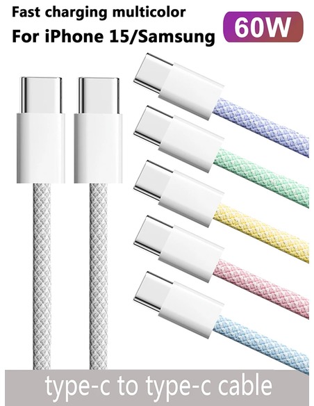 Кабель USB-C — USB-C 60 Вт в оплётке, 1 м
