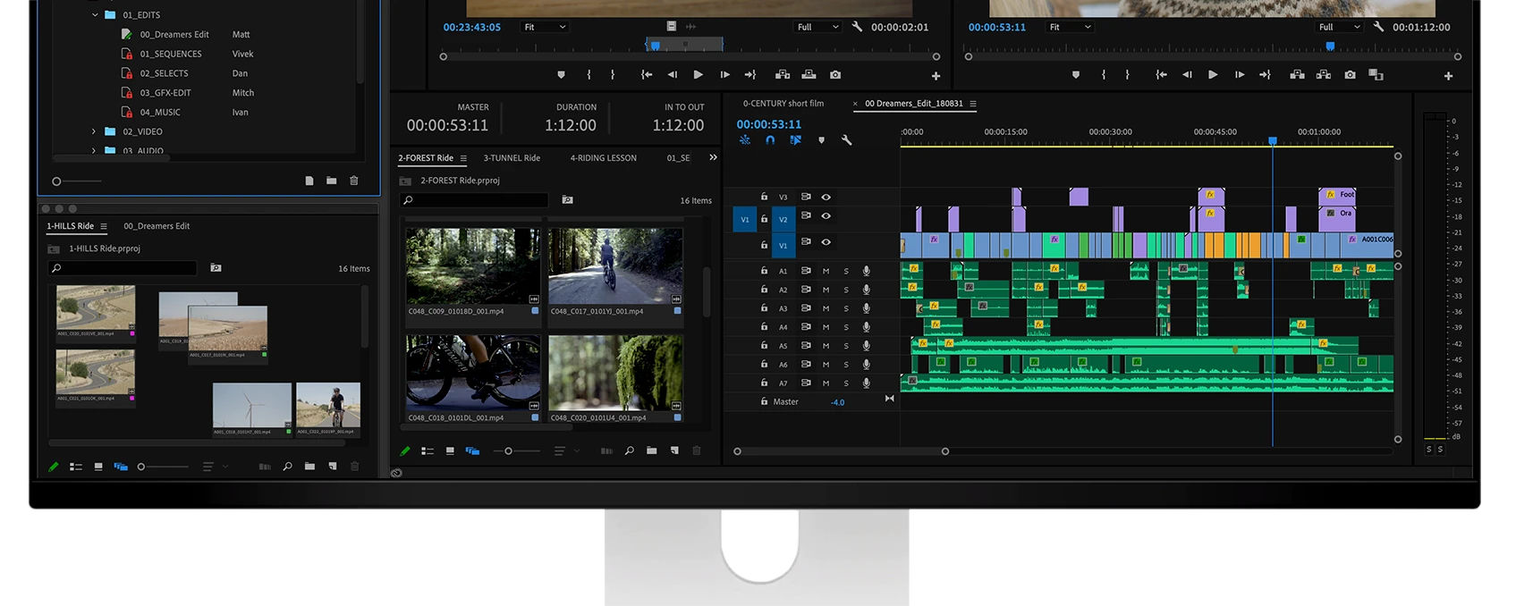 Kuycon Q32S en montage vidéo sous Adobe Premiere Pro
